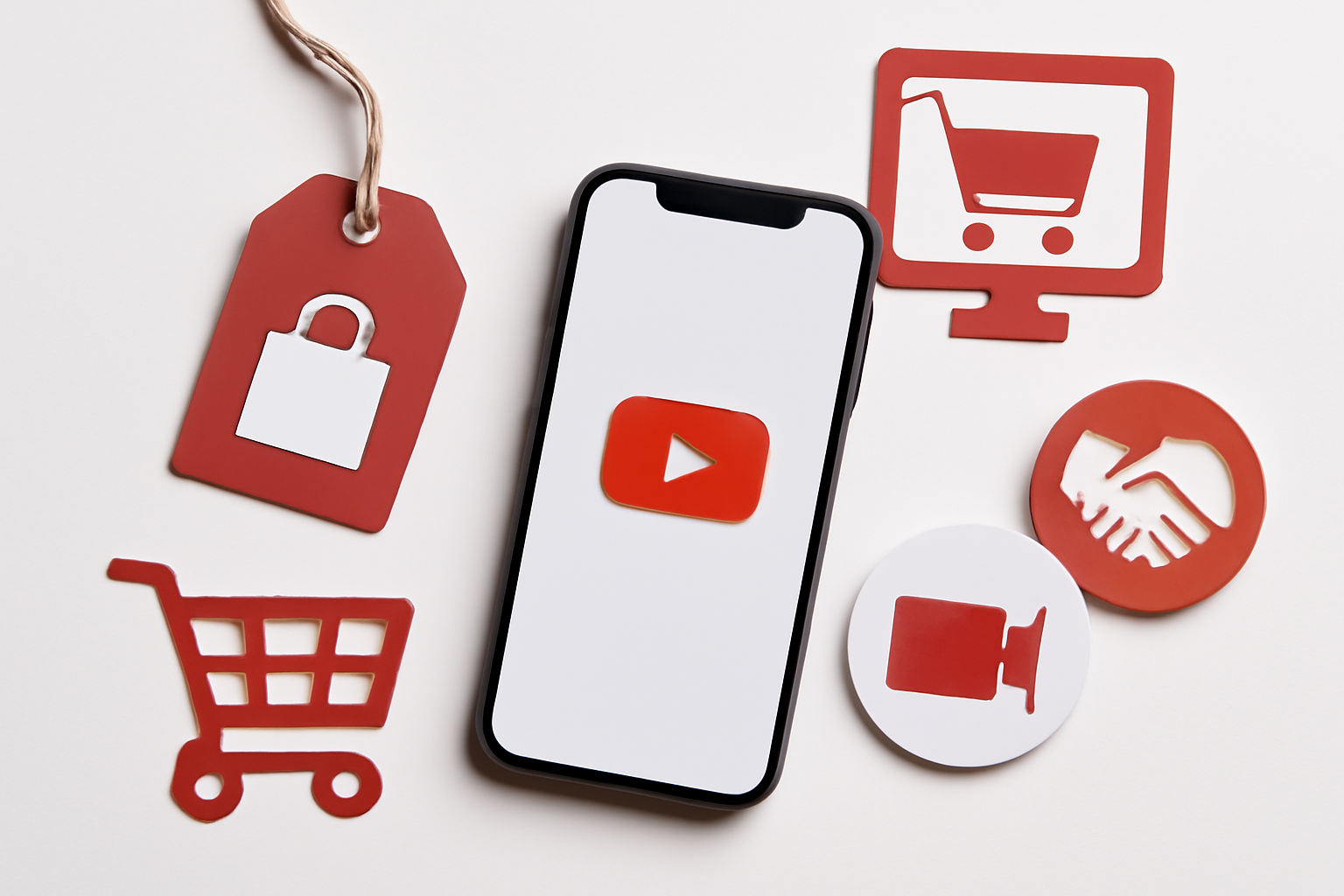 Professional blog header image for an article about: YouTube Shopping e affiliazioni in Italia (2026